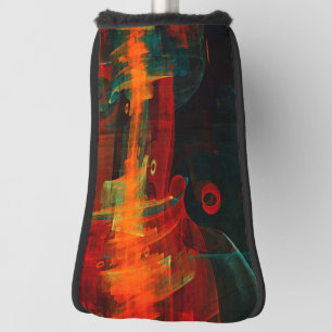 Funda Para Palo De Golf Naranja del agua Azul Rojo Azul Moderno Resumen Pa