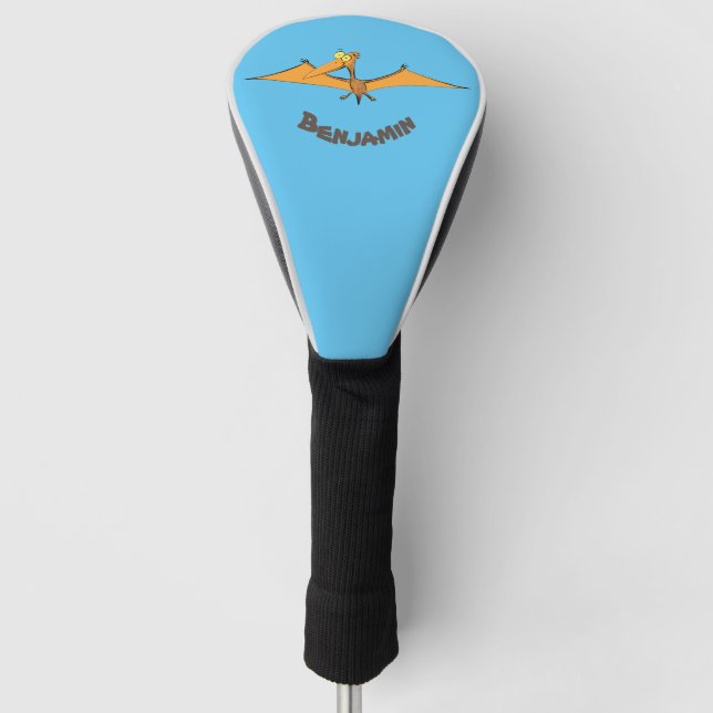 Funda Para Palo De Golf Naranja lindo y gracioso personalizado pterodáctil (Anverso)