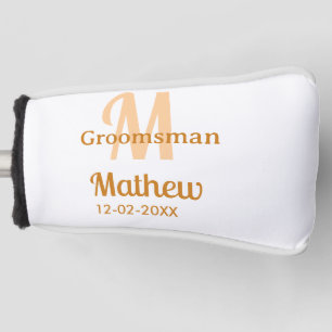 Funda Para Palo De Golf naranja nombre del padrino letra fecha masculino p