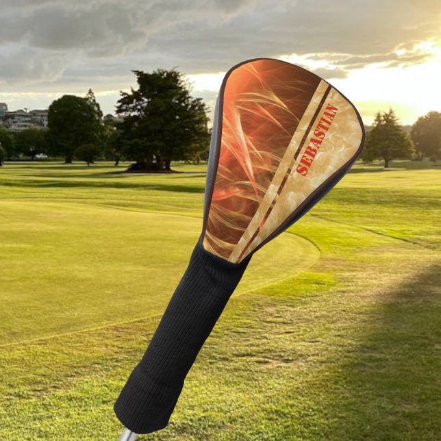 Funda Para Palo De Golf Naranja Streaming Champagne Bubbles Nombre persona (personalized golf club head cover)