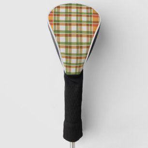 Funda Para Palo De Golf Naranja Verde Gingham