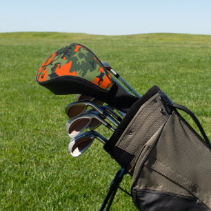 Funda Para Palo De Golf Naranja y Camuflaje Verde, Ejército