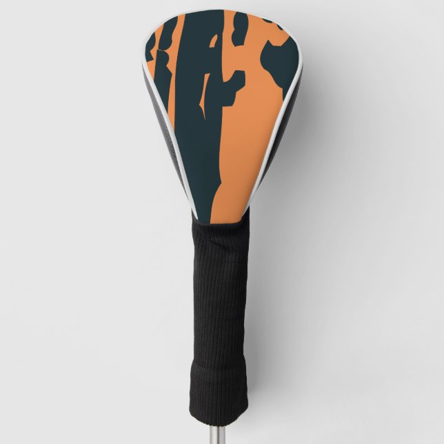 Funda Para Palo De Golf Naranja y negro (Anverso)