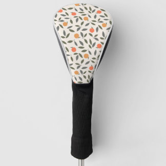 Funda Para Palo De Golf Naranja y patrón de hojas