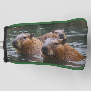 Funda Para Palo De Golf Natación De Capybaras En El Río,