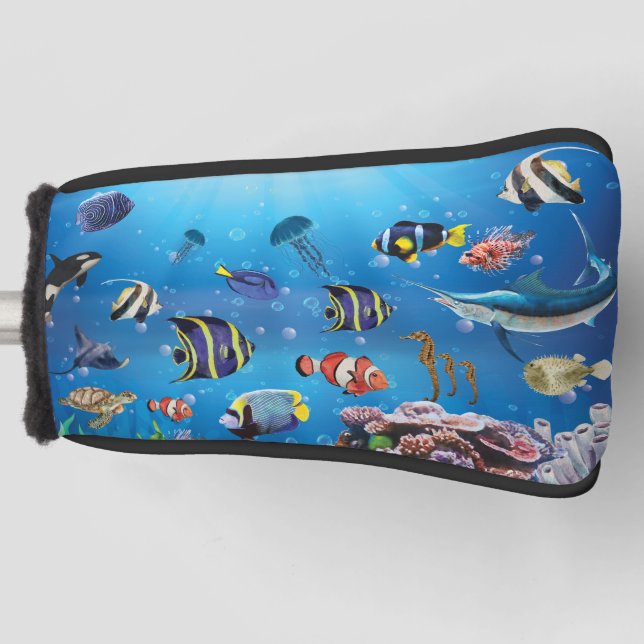 Funda Para Palo De Golf Natación de peces tropicales (Anverso)