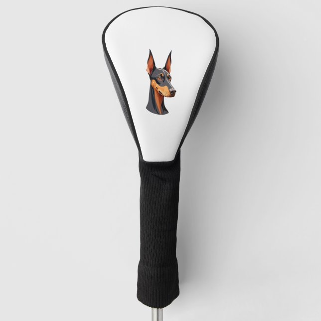 Funda Para Palo De Golf Natural Ear Doberman (Anverso)