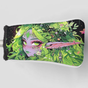 Funda Para Palo De Golf Naturaleza Vegetación Floral Fantasía Chica Anime