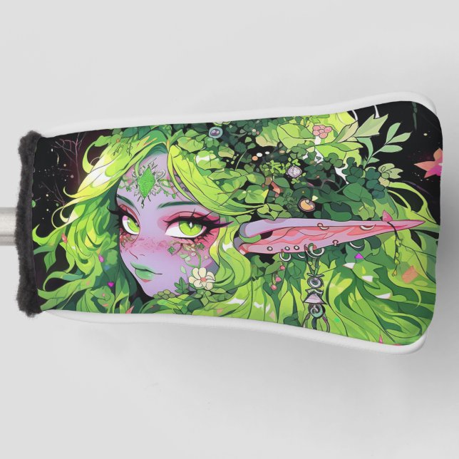 Funda Para Palo De Golf Naturaleza Vegetación Floral Fantasía Chica Anime (Anverso)