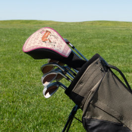 Funda Para Palo De Golf Navidad elegante con patrón de cierva rosa 
