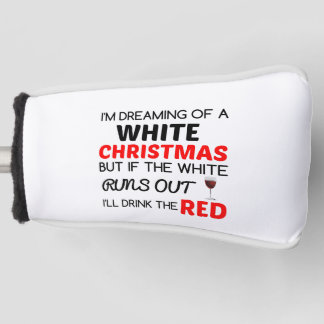 FUNDA PARA PALO DE GOLF NAVIDADES BLANCOS VINO ROJO