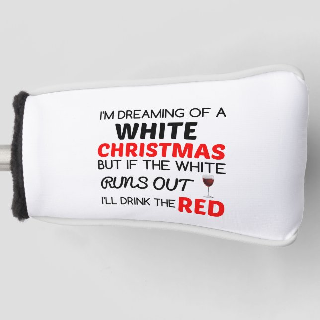 FUNDA PARA PALO DE GOLF NAVIDADES BLANCOS VINO ROJO (Anverso)