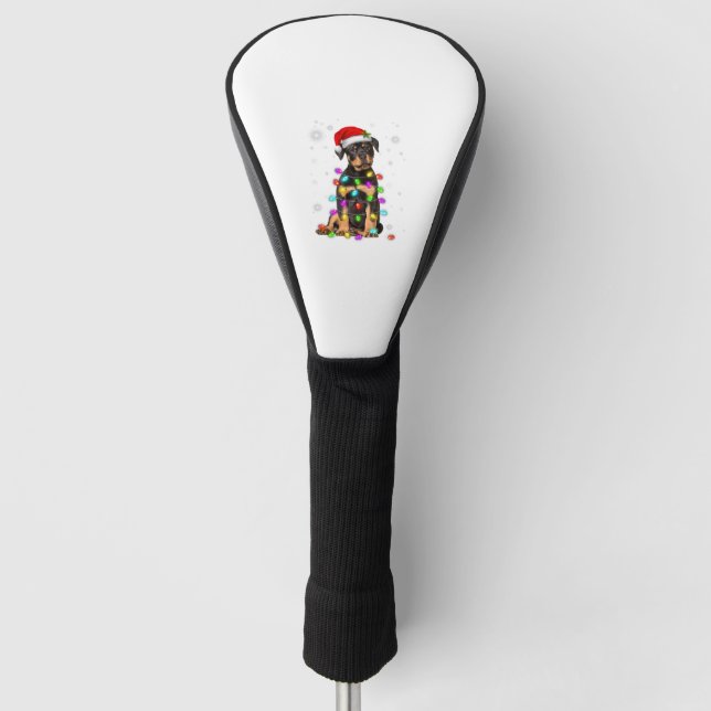 Funda Para Palo De Golf Navidades Con Perro Rottweiler (Anverso)