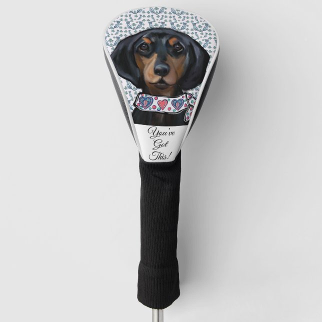 Funda Para Palo De Golf Navidades Dachshund Art (Anverso)
