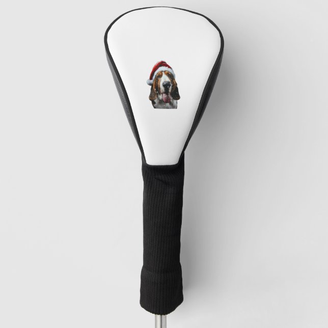 Funda Para Palo De Golf Navidades de Basset Hound (Anverso)