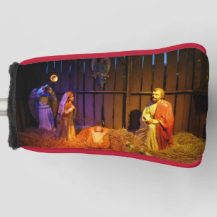 Funda Para Palo De Golf Navidades de la escena de la natividad se exhiben 