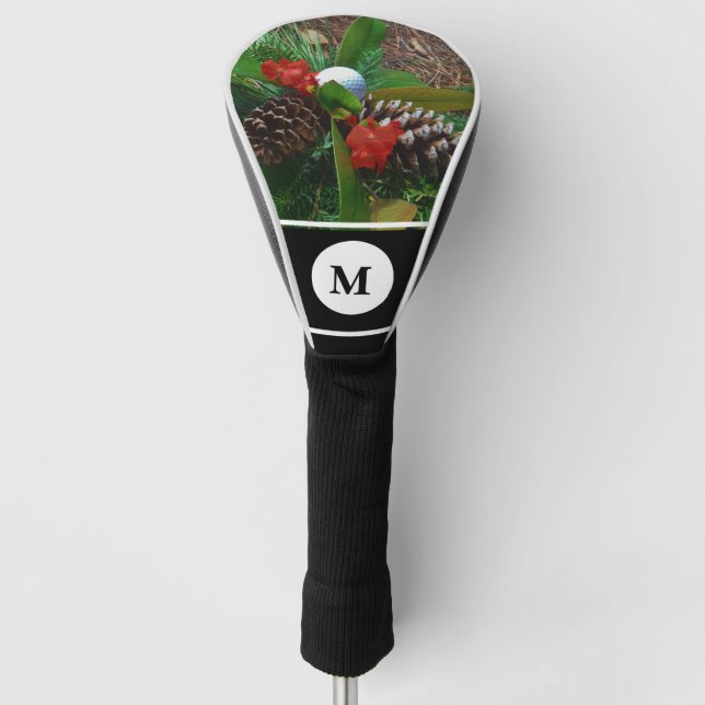 Funda Para Palo De Golf Navidades de pino y pino de bola de golf (Anverso)
