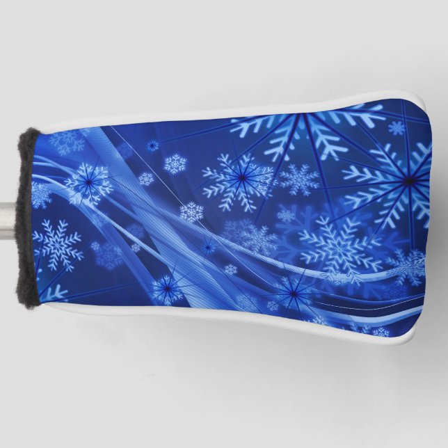 Funda Para Palo De Golf Navidades del Blue Winter Snowflakes (Anverso)