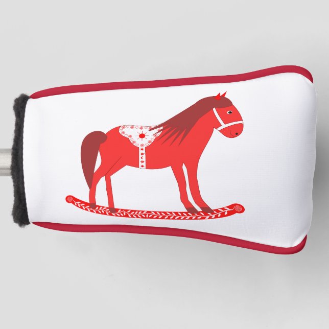 Funda Para Palo De Golf Navidades escandinavos rodando caballo (Anverso)