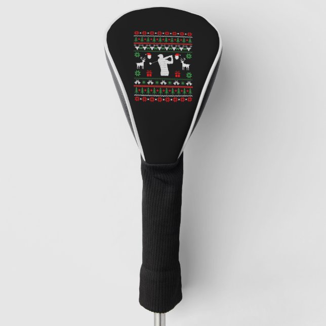 Funda Para Palo De Golf Navidades feos de golf Sweater (Anverso)