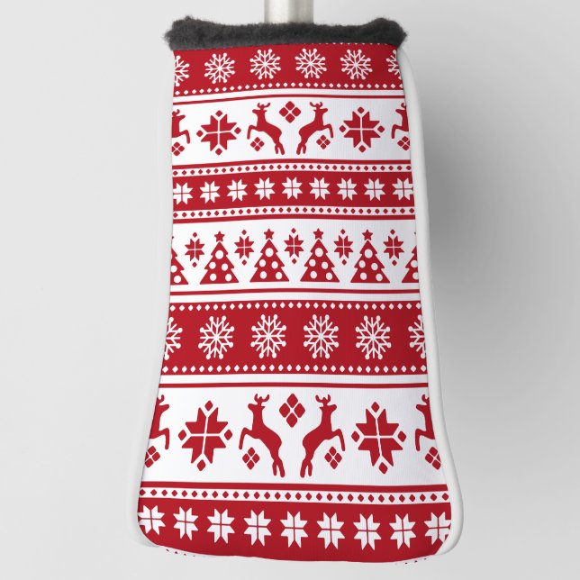 Funda Para Palo De Golf Navidades Festividad Patrón Nórdico Acogedor (Girar 90)