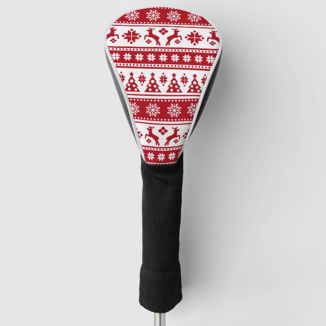 Funda Para Palo De Golf Navidades Festividad Patrón Nórdico Acogedor (Anverso)
