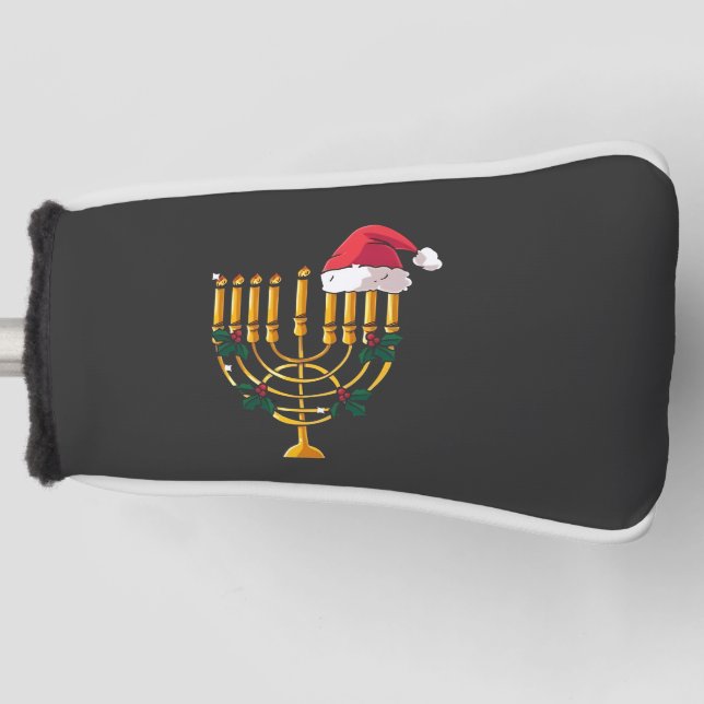 Funda Para Palo De Golf Navidades Hanukkah Jewish Santa Menorah (Anverso)