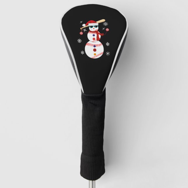 Funda Para Palo De Golf Navidades Regalo de Snowman Santa Hat de béisbol (Anverso)