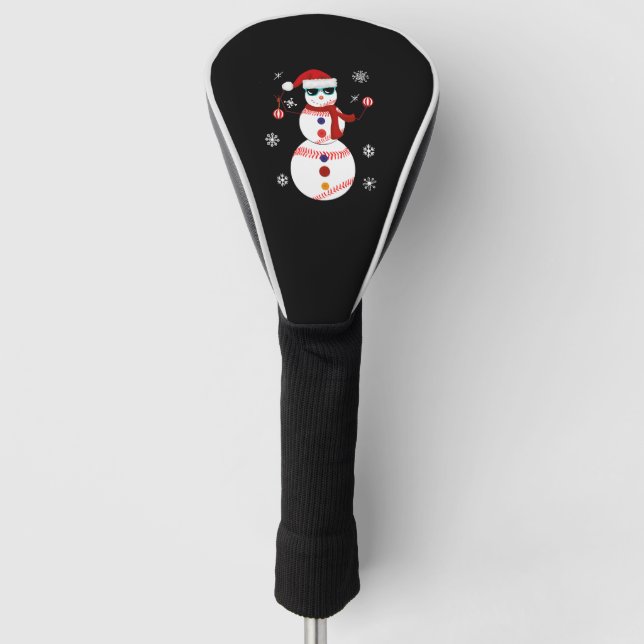 Funda Para Palo De Golf Navidades Regalo de Snowman Santa Hat de béisbol (Anverso)