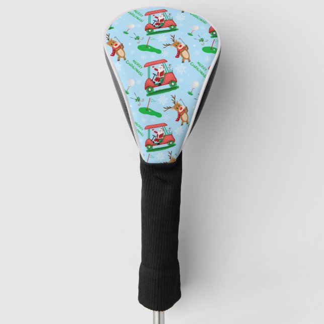 Funda Para Palo De Golf Navidades Saboreando El Patrón De Renos (Anverso)