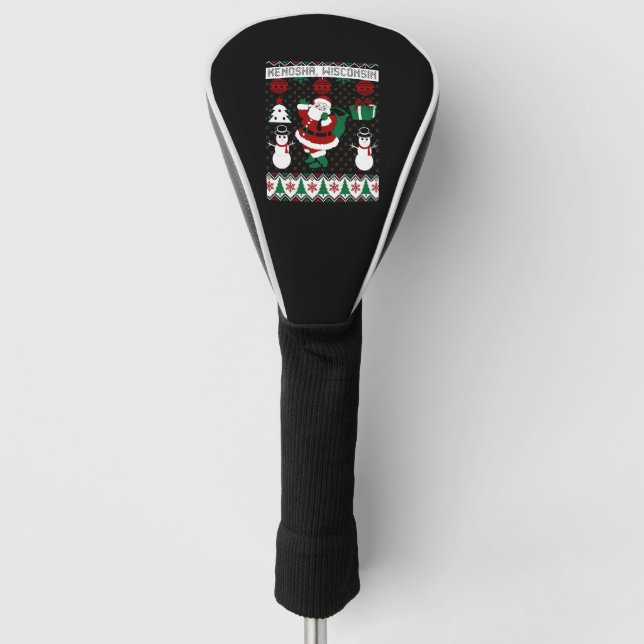 Funda Para Palo De Golf Navidades Suéter feo Kenosha Wisconsin (Anverso)