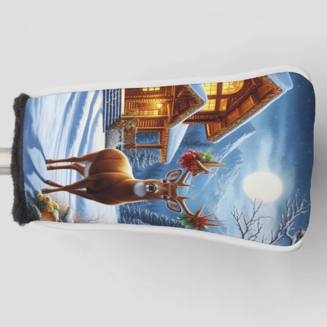 Funda Para Palo De Golf Navidades/Winter Deer Lodge (Anverso)