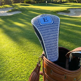 Funda Para Palo De Golf Navy Geometric Chevron Monogram Design