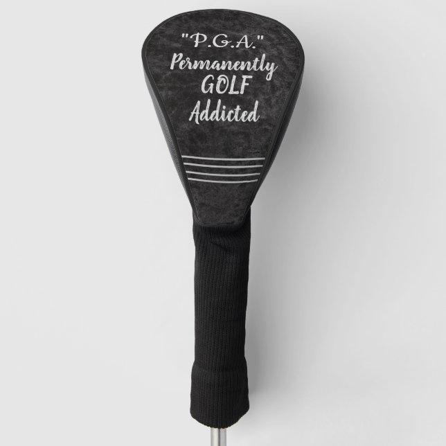 Funda Para Palo De Golf Negra adicta al golf (Anverso)