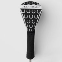 Funda para palo de golf negro con estampa de herra
