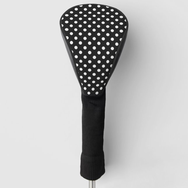 Funda Para Palo De Golf Negro con puntos blancos (Anverso)