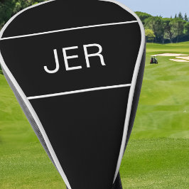 Funda Para Palo De Golf Negro | Iniciales de monograma personalizadas mode