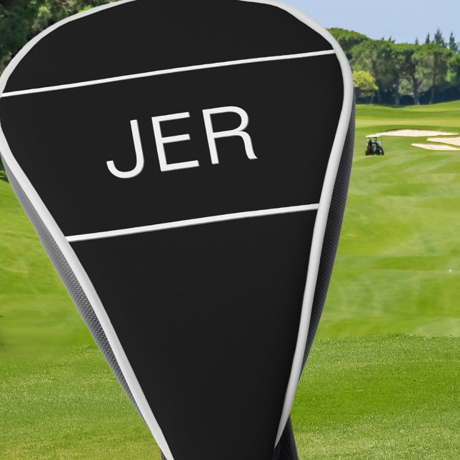 Funda Para Palo De Golf Negro | Iniciales de monograma personalizadas mode (Subido por el creador)