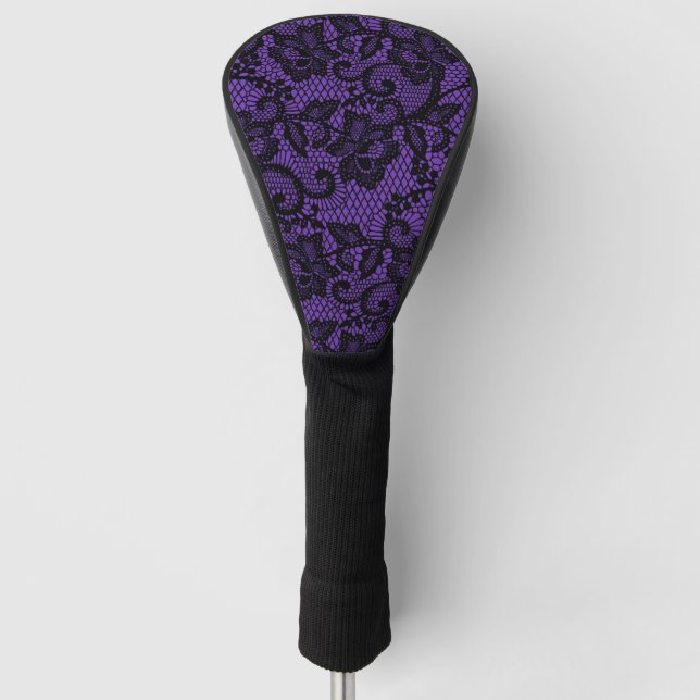 Funda Para Palo De Golf Negro y morado trazo (Anverso)