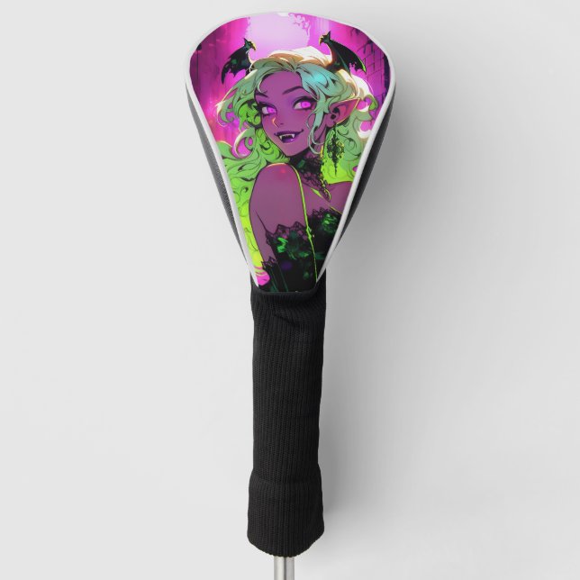 Funda Para Palo De Golf Neon Succubus Demon Anime Chica (Anverso)