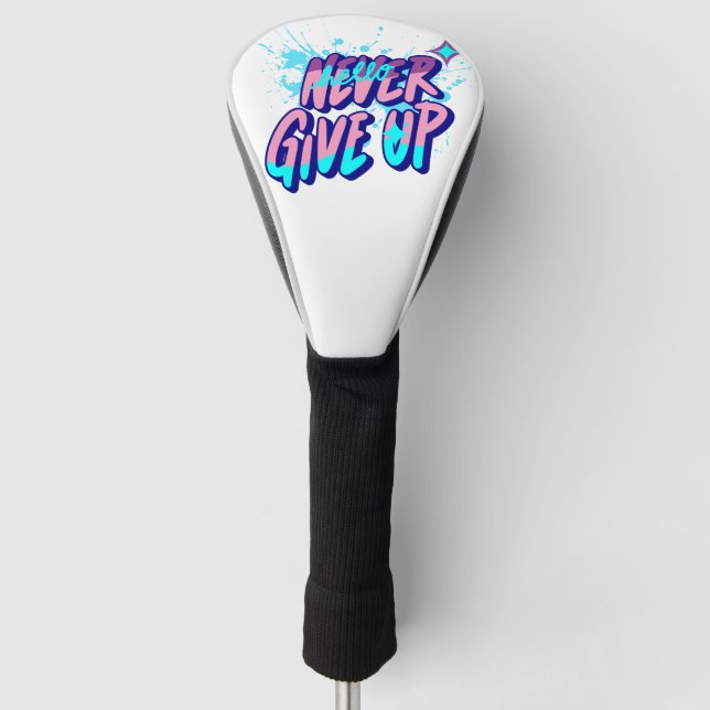 FUNDA PARA PALO DE GOLF NEVER GIVE UP  (Anverso)