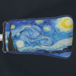 Funda Para Palo De Golf Noche estrellada de Vincent Van Gogh<br><div class="desc">Esta cubierta de cabeza de golf muestra la icónica Noche Starry de 1889 de Vincent van Gogh. Muestra una escena basada en la vista desde su dormitorio en el asilo en el que se alojaba. Utiliza ricos pigmentos azules y un pigmento amarillo indio bastante raro. Sorprendentemente, parece que no le...</div>