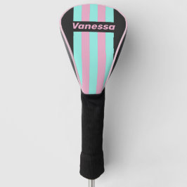 Funda Para Palo De Golf Noche Retro Prism Pin Rayas con Nombre