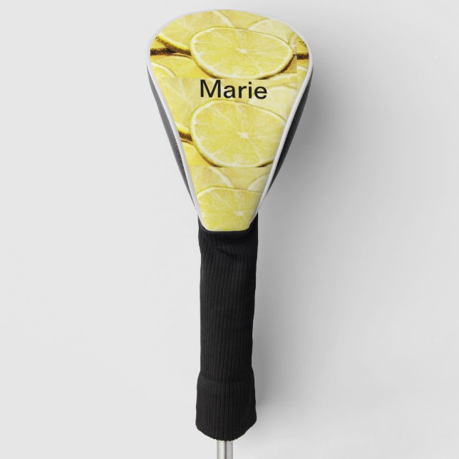 Funda Para Palo De Golf Nombre de adición simple de limón verde amarillo m (Anverso)