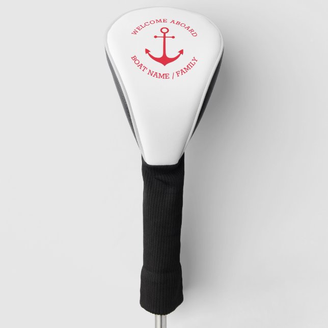 Funda Para Palo De Golf nombre de barco personalizado Bienvenido a bordo a (Anverso)