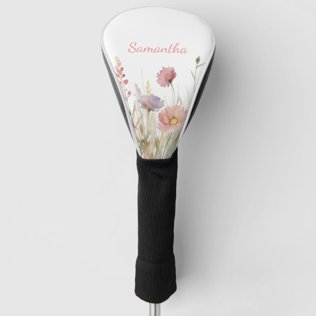 Funda Para Palo De Golf Nombre de flor silvestre rosa (Anverso)