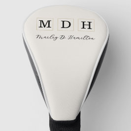 Funda Para Palo De Golf Nombre de jugador monograma clásico