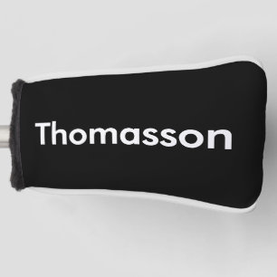 Funda Para Palo De Golf Nombre de la familia Minimalista negra personaliza