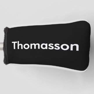 Funda Para Palo De Golf Nombre de la familia Minimalista negra personaliza