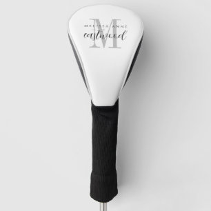 Funda Para Palo De Golf Nombre de monograma de escritura elegante